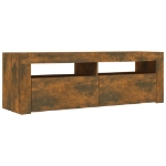 Mobile Porta TV con Luci LED Rovere Fumo 120x35x40 cm