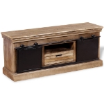 Mobile TV 2 Porte Scorrevoli Legno Massello Mango 100x40x45 cm