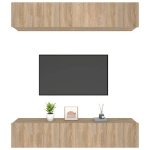 Mobili TV 4 pz Rovere Sonoma 80x30x30 cm in Legno Multistrato