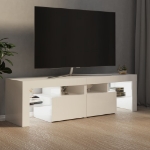 Mobile Porta TV con Luci LED Bianco Lucido 140x36,5x40 cm