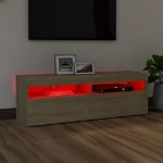 Mobile Porta TV con Luci LED Rovere Sonoma 120x35x40 cm