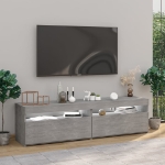 Mobili Porta TV con Luci LED 2 pz Grigio Cemento 75x35x40 cm