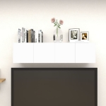 Mobili TV a Parete 4pz Bianco e Rovere Sonoma 30,5x30x30 cm