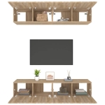 Mobili TV 4 pz Rovere Sonoma 80x30x30 cm in Legno Multistrato