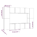Set Mobili Porta TV 8 pz Rovere Fumo in Legno Multistrato