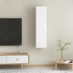 Mobili TV Bianco Lucido 2 pz 30,5x30x60 cm in Truciolato