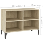 Mobile TV con Gambe in Metallo Rovere Sonoma 69,5x30x50 cm