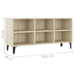 Mobile TV con Gambe in Metallo Rovere Sonoma 103,5x30x50 cm