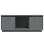 Mobile Porta TV Grigio 110,5x35x44 cm in Legno Massello di Pino