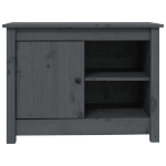 Mobile Porta TV Grigio 70x36,5x52 cm in Legno Massello di Pino