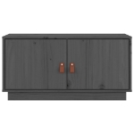 Mobile Porta TV Grigio 80x34x40 cm in Legno Massello di Pino
