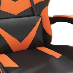 Sedia da Gaming Girevole Nero e Arancione in Similpelle