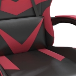 Sedia da Gaming Girevole Nero e Rosso Vino in Similpelle