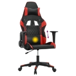 Sedia da Gaming Massaggiante Rosso e Nero in Similpelle