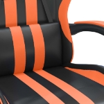 Sedia da Gaming Girevole Poggiapiedi Nero Arancione Similpelle