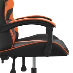 Sedia da Gaming Girevole Nero e Arancione in Similpelle