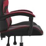 Sedia da Gaming Girevole Nero e Rosso Vino in Similpelle