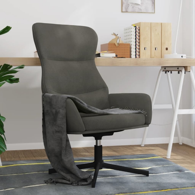 vidaXL Sedia Relax Grigio Scuro in Velluto