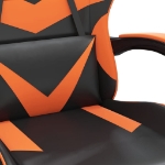 Sedia da Gaming Girevole Poggiapiedi Nero Arancione Similpelle