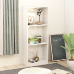 Libreria a 3 Ripiani Bianco Lucido 40x24x108 cm in Truciolato