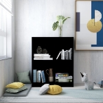 Libreria Nera 60x24x74,5 cm in Legno Multistrato