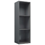 Libreria/Mobile TV Grigio Lucido 36x30x114 cm Legno Multistrato