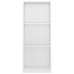 Libreria a 3 Ripiani Bianco Lucido 40x24x108 cm in Truciolato