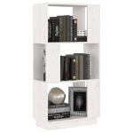 Libreria/Divisorio Bianco 51x25x101 cm Legno Massello di Pino