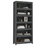 Libreria Grigia 80x35x183 cm in Legno Massello di Pino