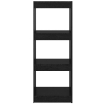 Libreria/Divisorio Nero 40x30x103,5cm in Legno Massello di Pino
