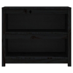 Libreria Nera 80x35x68 cm in Legno Massello di Pino