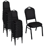 Sedie da Pranzo 20 pz Nere in Tessuto
