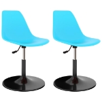 324193 Swivel Dining Chairs 2 pcs Blue PP