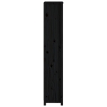 Libreria Nera 50x35x183 cm in Legno Massello di Pino