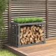 Portaceppi da Esterno grigio 108x52x74 cm Legno Massello Pino