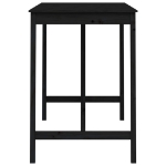 Tavolo da Bar Nero 140x80x110 cm in Legno Massello di Pino