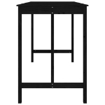 Tavolo da Bar Nero 180x80x110 cm in Legno Massello di Pino
