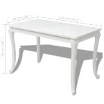 Tavolo da Pranzo 116x66x76 cm Bianco Lucido