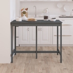 Tavolo da Bar Grigio 140x80x110 cm in Legno Massello di Pino