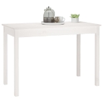 Tavolo da Pranzo Bianco 110x55x75 cm in Legno Massello di Pino
