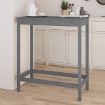 Tavolo da Bar Grigio 100x50x110 cm in Legno Massello di Pino