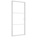 Porta Interna 93x201,5 cm Bianca in Vetro ESG e Alluminio