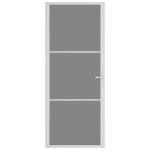 Porta Interna 83x201,5 cm Bianca in Vetro ESG e Alluminio