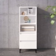 Credenza Bianco Lucido 40x36x110 cm in Legno Multistrato