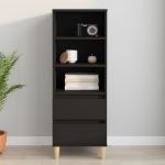 Credenza Nero 40x36x110 cm in Legno Multistrato