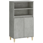 Credenza Grigio Cemento 60x36x110 cm in Legno Multistrato