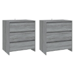 Credenze 3 pz Grigio Sonoma in Legno Multistrato