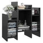 Credenza Nero Lucido 60x26x60 cm in Legno Multistrato