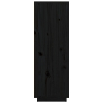 Credenza Nera 60x40x116,5 cm in Legno Massello di Pino