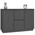 Credenza Grigia 111x34x75 cm in Legno Massello di Pino